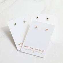 Load image into Gallery viewer, Dara Black CZ Baguette Stud Earrings in Gold