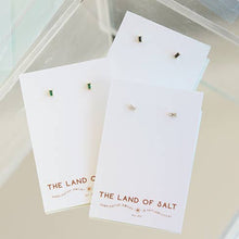 Load image into Gallery viewer, Dara Black CZ Baguette Stud Earrings in Gold