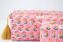 Load image into Gallery viewer, Bubblegum travel makeup organizer bag