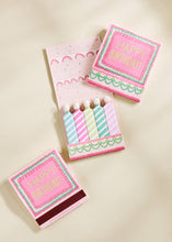 Load image into Gallery viewer, Happy Birthday Vintage Cake Printed 10 Stem Matchbooks