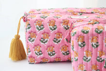 Load image into Gallery viewer, Bubblegum travel makeup organizer bag