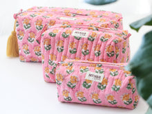 Load image into Gallery viewer, Bubblegum travel makeup organizer bag