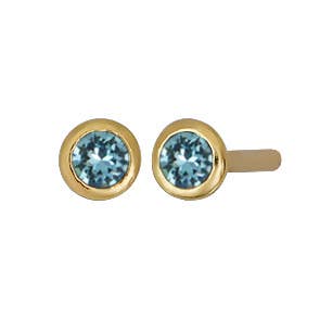 Birthstone Stud Earrings in Gold - Choose Stone