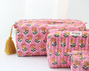 Bubblegum travel makeup organizer bag
