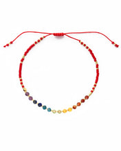 Load image into Gallery viewer, Chakra Rainbow Healing Gemstone Stacking Bracelet, Red