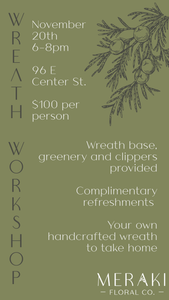Wreath Workshop Nov. 20th