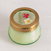Load image into Gallery viewer, Rosy Rings - Tomato Vine Small Watercolor Pressed Floral Candle