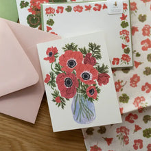 Load image into Gallery viewer, Anemone Vase Greeting Card