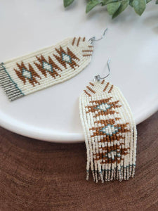 The Large Aztec In Golden Brown With Earring Hooks