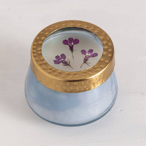 Rosy Rings - Berry Fig Small Watercolor Pressed Floral Candle