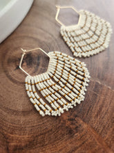 Load image into Gallery viewer, Hexagon Stripped Fringe Hoops