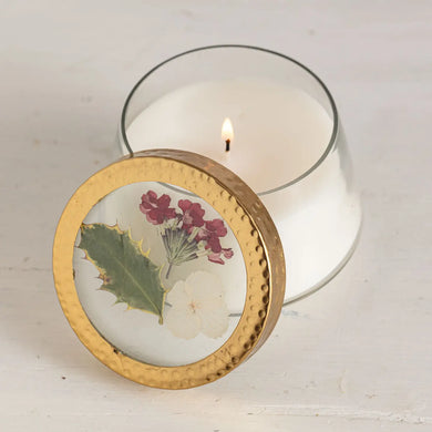 Rosy Rings - Citrus Garland Medium Pressed Floral Candle