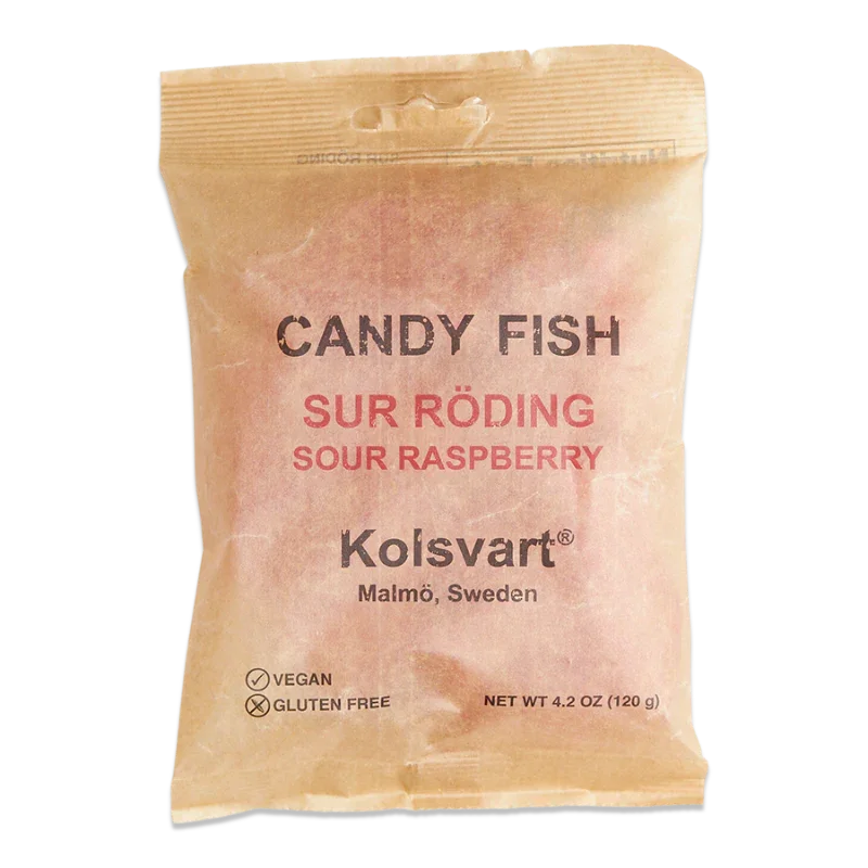 Sour Raspberry Fish - Kolsvart Swedish Candy
