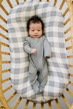 Load image into Gallery viewer, Heather Grey Ribbed Bamboo Zipper