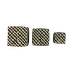 Hand-Woven Seagrass Baskets with Lids and Pattern, Set of 3