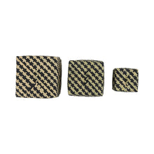 Load image into Gallery viewer, Hand-Woven Seagrass Baskets with Lids and Pattern, Set of 3