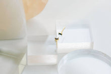 Load image into Gallery viewer, Dara Black CZ Baguette Stud Earrings in Gold