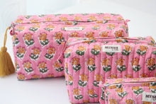 Load image into Gallery viewer, Bubblegum travel makeup organizer bag