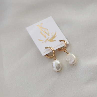 Katie Waltman Jewelry - Pearl Huggies Earrings