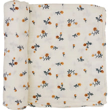 Load image into Gallery viewer, Mebie Baby - Cream Floral Muslin Swaddle Blanket