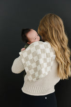 Load image into Gallery viewer, Mebie Baby - Taupe Checkered Muslin Burp Cloth
