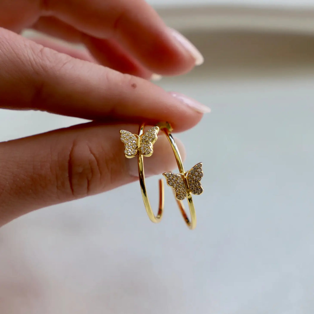 Katie Waltman Jewelry - Butterfly Hoop Earrings