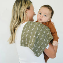 Load image into Gallery viewer, Mebie Baby - Olive Strokes Burp cloth