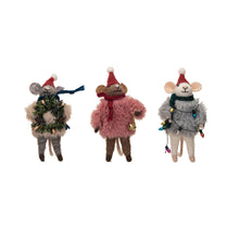 Load image into Gallery viewer, Wool Felt Mouse w/ Faux Fur Sweater, 3 Styles