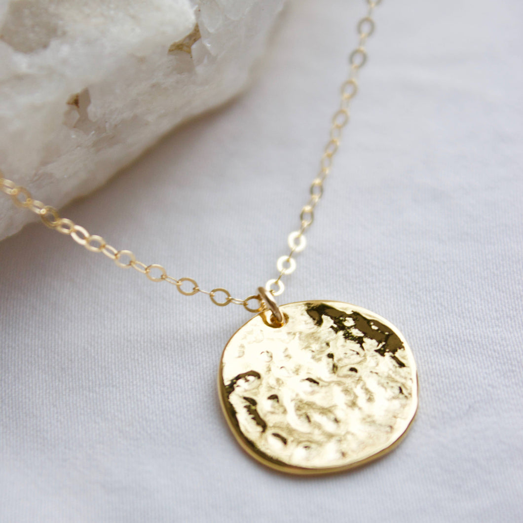 Katie Waltman - Pounded Disk Necklace Silver