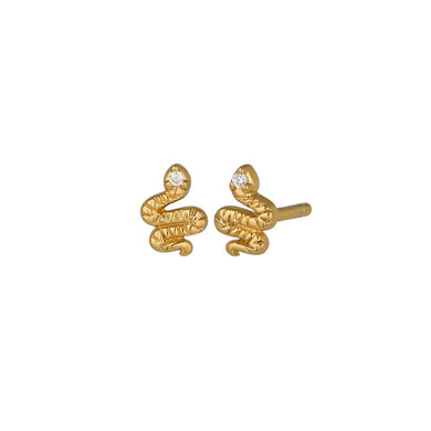 Snake Stud Earrings in Gold