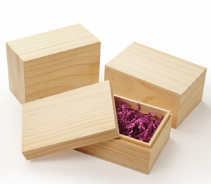 Gift Box - Natural Wood 8x6x3 WITH LID
