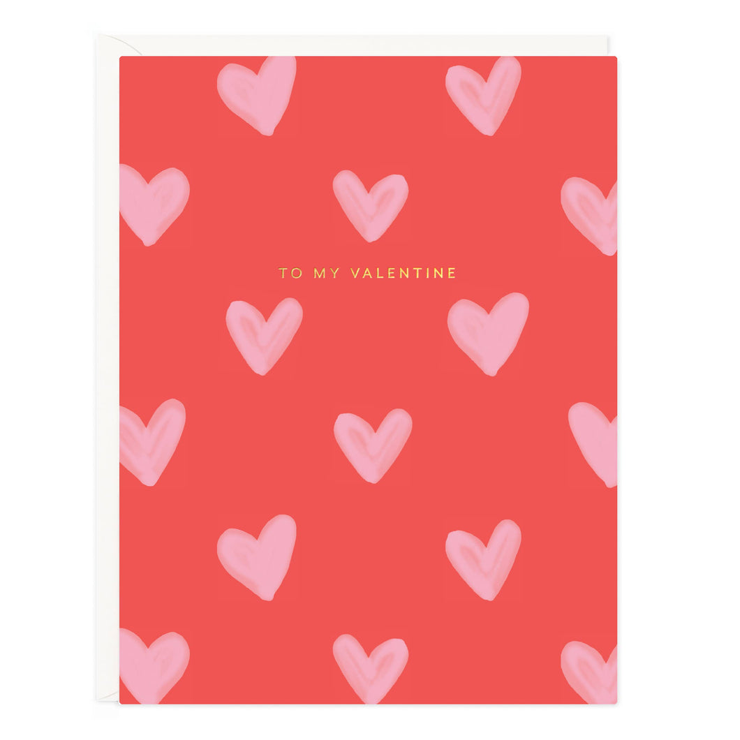 My Valentine Pink Hearts Card