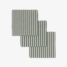 Load image into Gallery viewer, Deep Green Stripes Luxe Washcloth Set