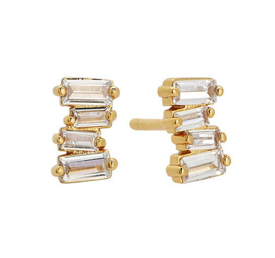 Bridgette Diamond Cluster Stud Earrings in Gold