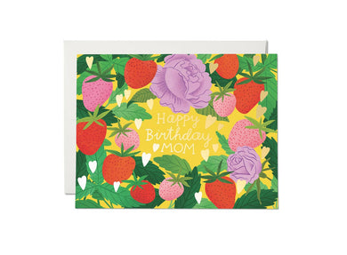 Strawberry Mom birthday greeting card