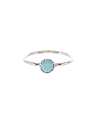 Medium Turquoise Stacking Ring in Silver