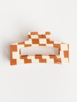 NAT + NOOR - Brown Checkered Hair Claw