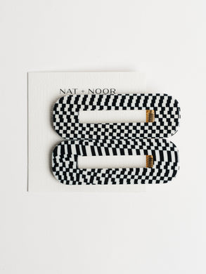 NAT + NOOR - Tortoise Duo In Black & White Checkered