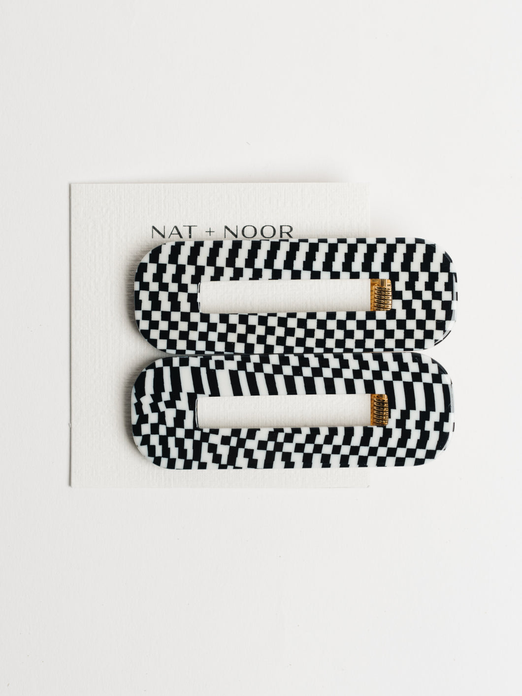 NAT + NOOR - Tortoise Duo In Black & White Checkered
